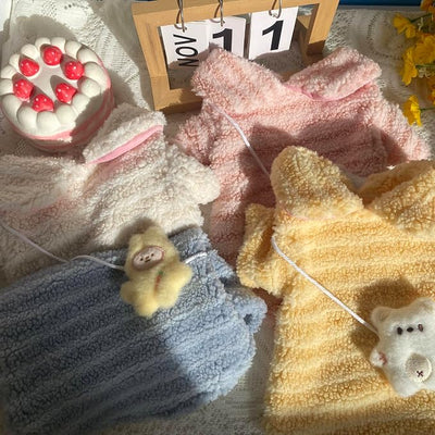 Lace & Bow Decoration Puppy Coats - Fleece Winter Dog Shirts --Christmas Outfit for Small and Medium Dogs (Chihuahua, Yorkie, Teacup)