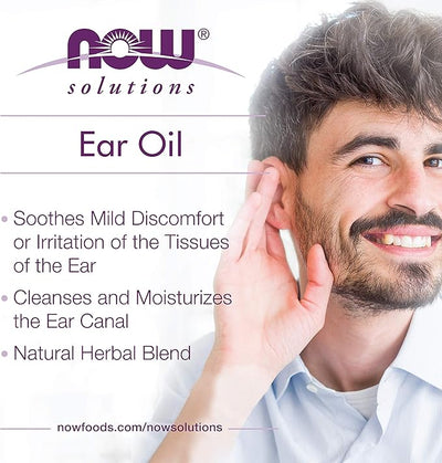 NOW Foods Solutions, Ear Oil, Soothing Herbal Blend, Great on Mild Discomfort or Irritation, 1-Ounce