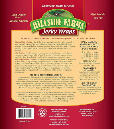 Hillside Farms Chicken And Rawhide Jerky Wraps Premium Dog Treats, 32-Ounce