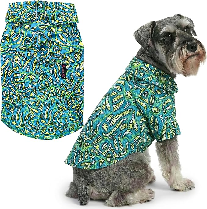 Parisian Pet Tribal Leaves Dog Shirt - Cotton Clothes for Large Dogs - Stylish Tropical Dog Outfit - Lightweight and Soft Puppy Clothes - Trendy Tshirts for Dogs - Comfortable Summer Camp Pet Apparel