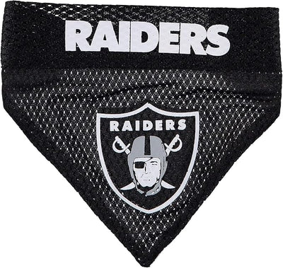 Pets First NFL DOG BANDANA - LA RAIDERS REVERSIBLE PET BANDANA. 2 Sided Sports Bandana with a PREMIUM Embroidery TEAM LOGO, Small/Medium. - 2 Sizes & 32 NFL Teams available, Los Angeles Raiders