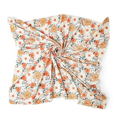 Konssy Baby Girl Newborn Receiving Blanket with Headband Set Baby Swaddle Nursery Swaddle Wrap