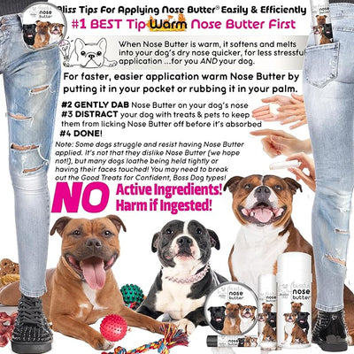 The Blissful Dog Staffordshire Pitbull Terrier Unscented Nose Butter - Dog Nose Butter, 4 Ounce