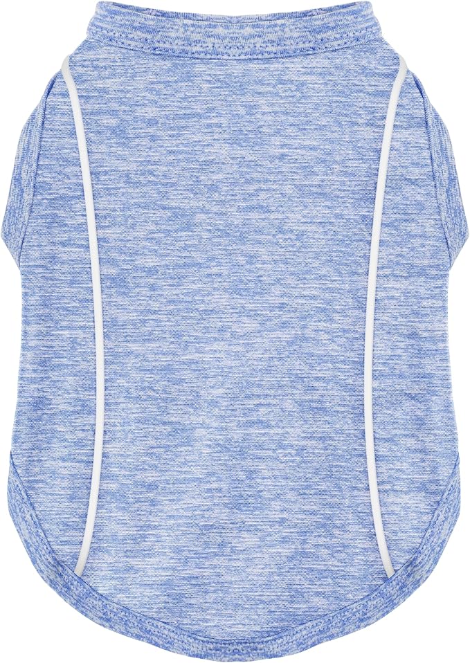 Stay Safe at Night: Stylish Reflective Strip Dog Shirt & Tank Top - Soft, Breathable Clothes with Sun Protection, Quick Dry, Stretchy, Lightweight for Small to Large Dogs Sea Blue 4XL
