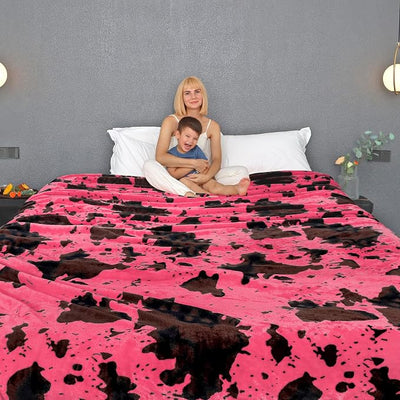 Pink Blanket King Size, Soft Fuzzy Cozy King Fleece Throw Blanket for Couch Bed, Extra Large Plush Bedding for Bedroom All Seasons 90x108 Inches