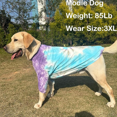Dog Cotton Colorful Purple T-Shirts Soft and Stretchy Dog Shirt Pajamas Pets Clothes for Extra Large Dogs(2XL Purple)