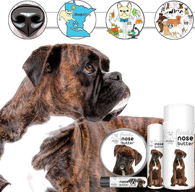 The Blissful Dog Brindle Boxer Nose Butter, Versatile Dog Nose Balm for Dry Nose, Handcrafted Nose Moisturizer, Easy-to-Apply Dog Essentials, Unscented, 2 oz.