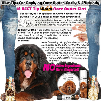 The Blissful Dog Tibetan Mastiff Unscented Nose Butter - Dog Nose Butter, 8 Ounce