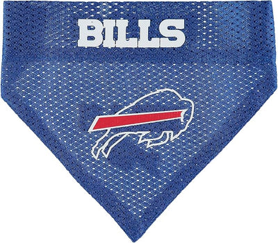 NFL DOG BANDANA - BUFFALO BILLS REVERSIBLE PET BANDANA. 2 Sided Sports Bandana with a PREMIUM Embroidery TEAM LOGO, Large/X-Large. - 2 Sizes & 32 NFL Teams available