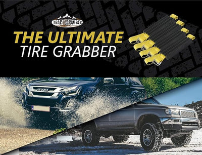 TRACGRABBER Tire Traction Device for Trucks & Large SUVs, Set of 4 - Made in the USA, Anti Skid Emergency Tire Straps to Get Unstuck from Snow, Mud & Sand - Snow Traction Mat or Tire Chain Alternative