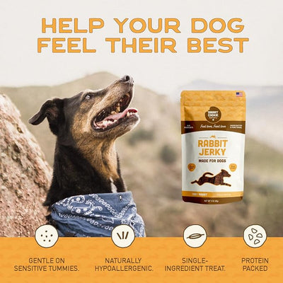 Smart Cookie Single Ingredient Rabbit Jerky Dog Treats - Training Treat Strips for Dogs and Puppies with Allergies, Sensitive Stomachs - Dehydrated, 100% Meat, Grain Free, Made in USA - 3oz, Pack of 3
