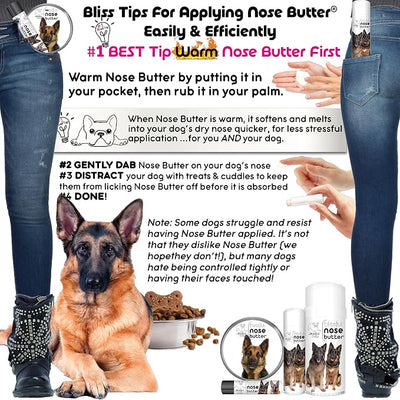 The Blissful Dog German Shepherd Nose Butter, Versatile Dog Nose Balm for Dry Nose, Handcrafted Nose Moisturizer, Easy-to-Apply Dog Essentials, Unscented, 1 oz.