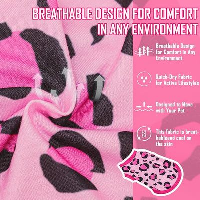 Adorable Pink Leopard Dog Shirt: Lightweight Polyester Cartoon Puppy Vest, Small Medium & Large Dog T-Shirt, Summer Pet Clothes, Cute Dog Apparel, Breathable Dog Tank Top XXL