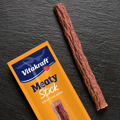 Vitakraft MeatyStick Venison, Jerky Treat for Dogs, No Added Sugar, Real Meat Ingredient, No Artificial Preservatives, Flavors or Colors, Naturally Smoked, Individually Packed, 1.0 oz, Stick, 15 count