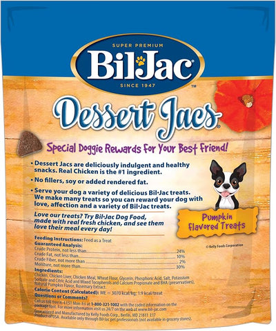 Bil-Jac Dessert Jacs Soft Dog Treats, Pumpkin Flavor, 10 oz Pouch (Pack of 2)