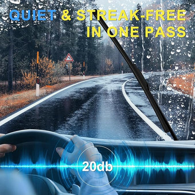 HRSNO® Wiper Blades:3 - Pack Windshield Wipers for Honda Pilot 2023-2025 - All-Season Beam Design - Quiet Streak - Free - Exact Fit Replacement for Honda Cars (26"/22"/14")