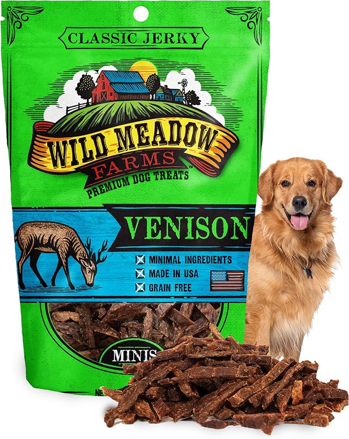 Classic Venison Minis, Soft Jerky Training Treats for Dogs, Grain-Free, All-Natural & Perfectly Sized for Training, High-Value Rewards in a Convenient 3.5 Ounce Pouch