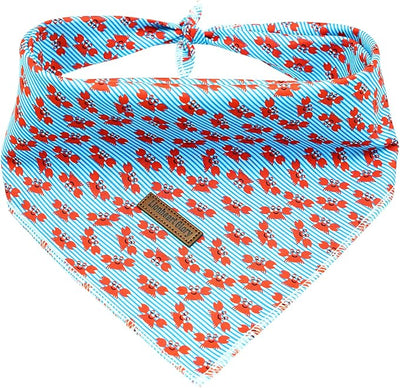 Lionheart Glory Blue Stripe Bandana 1 Pack - Washable Soft Scarf, Square Adjustable for Small Medium Dogs