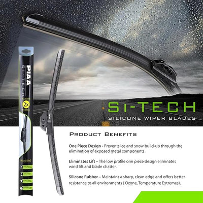 Piaa 97040 16-Inch (400mm) Si-Tech Silicone Wiper Blade, Premium All-Season OEM Windshield Wiper Replacement