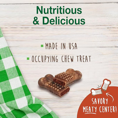 Nylabone Healthy Edibles Natural Dog Chews Long Lasting Meaty Center Beef Flavor Treats for Dogs, Small (12 Count) (Pack of 2)