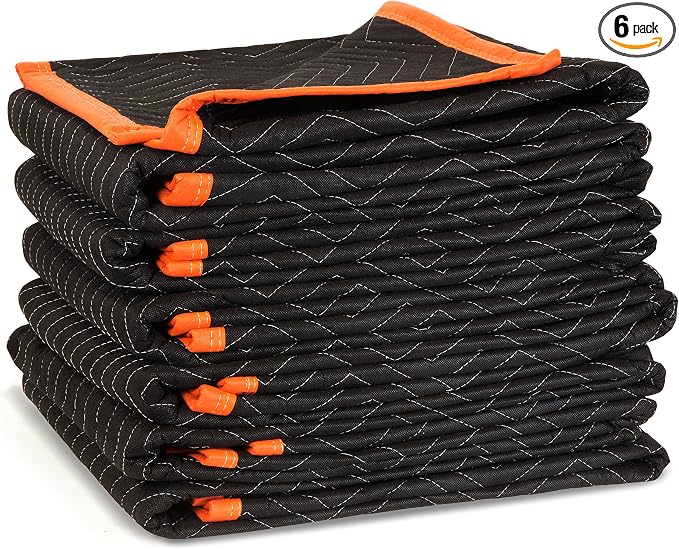WEN 72-Inch by 40-Inch Heavy Duty Padded Moving Blankets, 6-Pack (272406)