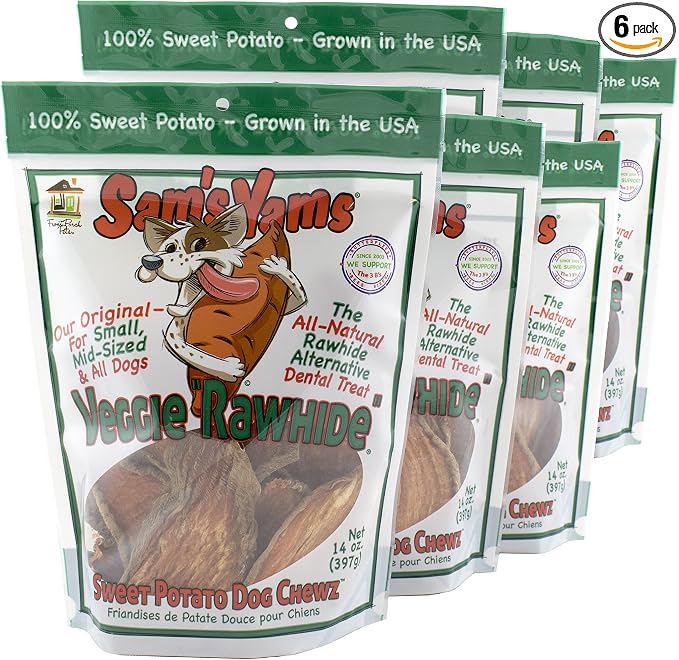 Sweet Potato Dog Chewz - 6 Pack - Value Pack Veggie Rawhide