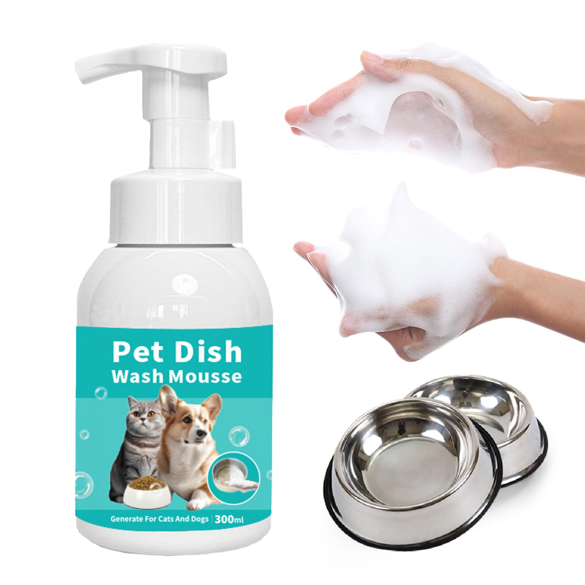Pet Bowl Cleaner Mousse — No-Scrub Foam for Food & Water Bowls